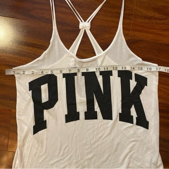 PINK Victoria's Secret Super Soft White Camisole with Black Logo - Picture 5 of 6